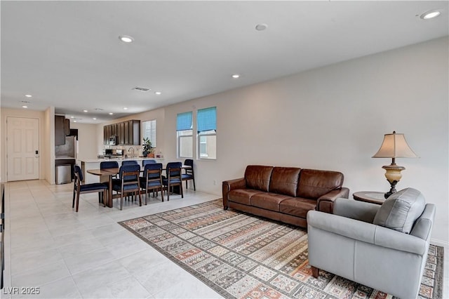 4293 Nopal Serrano Ave, Las Vegas, NV 89141 - living area featuring recessed lighting and light tile patterned floors