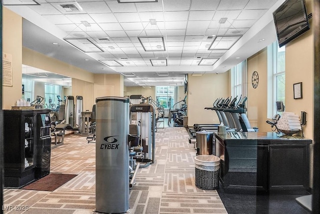 135 E Harmon Ave Unit 1401, Las Vegas, NV 89109 - workout area featuring a paneled ceiling