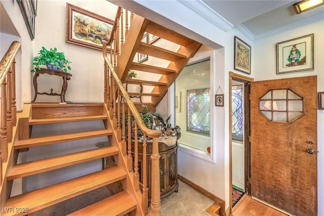2045 S Tenaya Way, Las Vegas, NV 89117 - stairs featuring ornamental molding