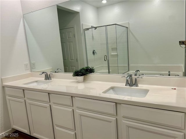 965 Nevada State Dr Unit 39102, Henderson, NV 89002 - bathroom with double vanity and a stall shower