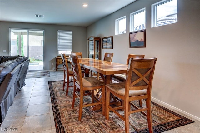 5854 Olivine Falls Ave, Las Vegas, NV 89130 - dining space featuring baseboards, recessed lighting, and light tile patterned flooring