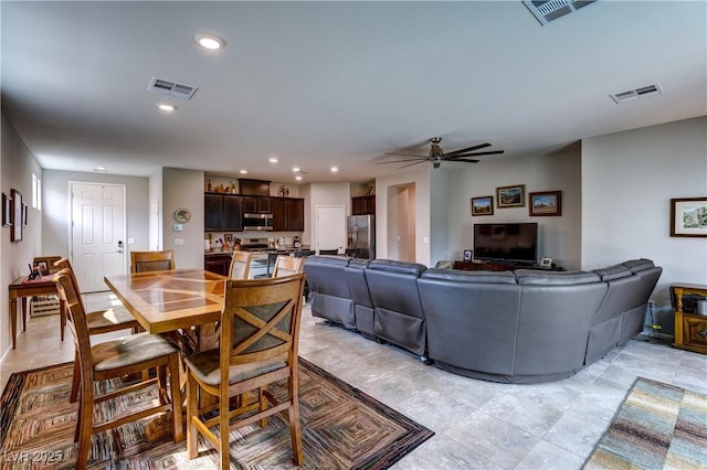 5854 Olivine Falls Ave, Las Vegas, NV 89130 - dining space featuring recessed lighting and a ceiling fan