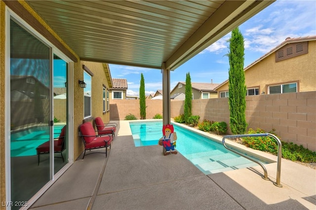 5854 Olivine Falls Ave, Las Vegas, NV 89130 - view of swimming pool with a patio and a fenced backyard