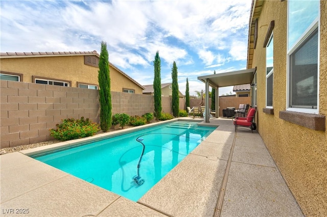 5854 Olivine Falls Ave, Las Vegas, NV 89130 - view of swimming pool with a patio and a fenced backyard