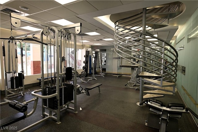 35 E Agate Ave Unit 208, Las Vegas, NV 89123 - workout area featuring plenty of natural light and a paneled ceiling