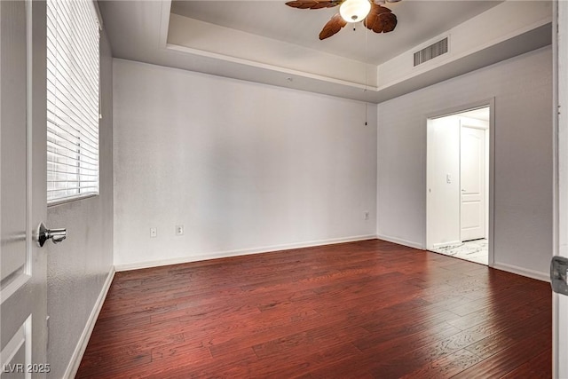 35 E Agate Ave Unit 208, Las Vegas, NV 89123 - empty room with ceiling fan, hardwood / wood-style flooring, and a raised ceiling