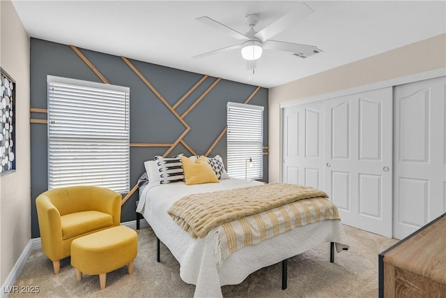 1780 Crystal Stream Ave, Henderson, NV 89012 - carpeted bedroom with a closet and a ceiling fan