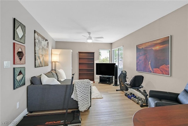 1780 Crystal Stream Ave, Henderson, NV 89012 - living area featuring ceiling fan and light wood-style floors