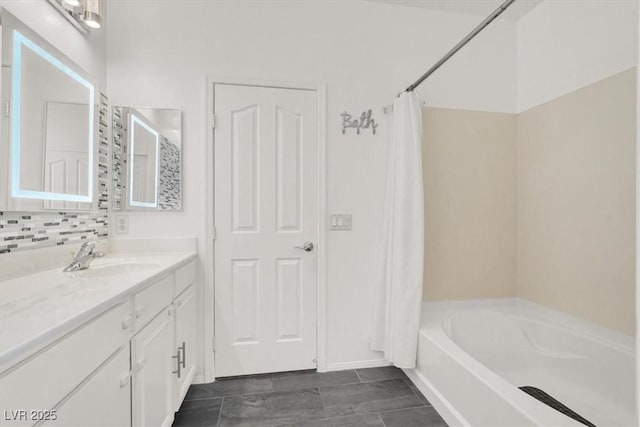 9869 Lime Tree St, Las Vegas, NV 89178 - full bathroom with vanity and shower / tub combo with curtain