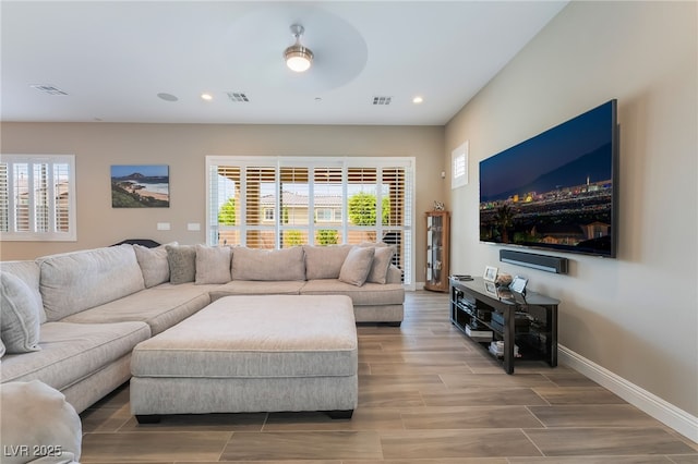 2575 Hazelburn Ave, Henderson, NV 89044 - living area featuring baseboards, recessed lighting, and wood finished floors