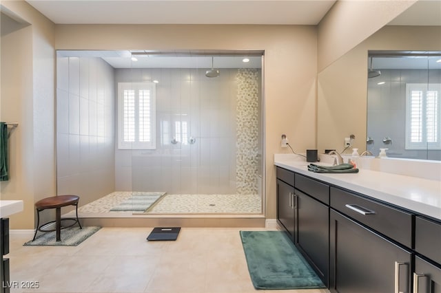 2575 Hazelburn Ave, Henderson, NV 89044 - full bath with walk in shower, vanity, and tile patterned floors