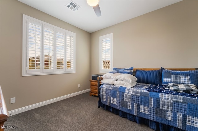 2575 Hazelburn Ave, Henderson, NV 89044 - bedroom with carpet floors, baseboards, and a ceiling fan