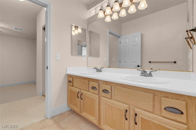 1312 Fragrant Spruce Ave, Las Vegas, NV 89123 - full bathroom featuring double vanity, tile patterned flooring, and baseboards