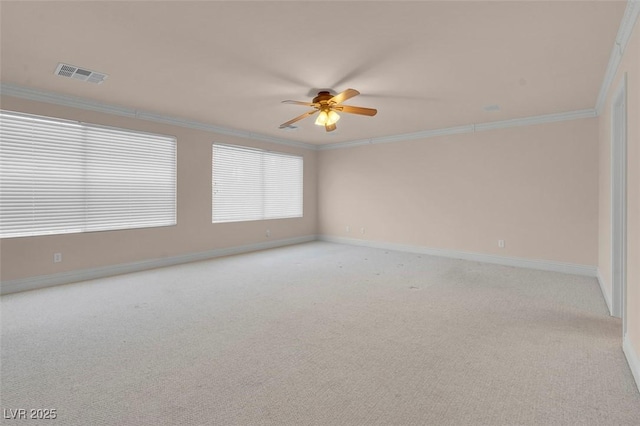1312 Fragrant Spruce Ave, Las Vegas, NV 89123 - carpeted empty room featuring ornamental molding, a ceiling fan, and baseboards