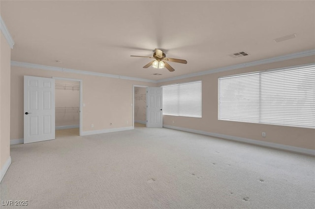 1312 Fragrant Spruce Ave, Las Vegas, NV 89123 - unfurnished room with ornamental molding, ceiling fan, baseboards, and light carpet