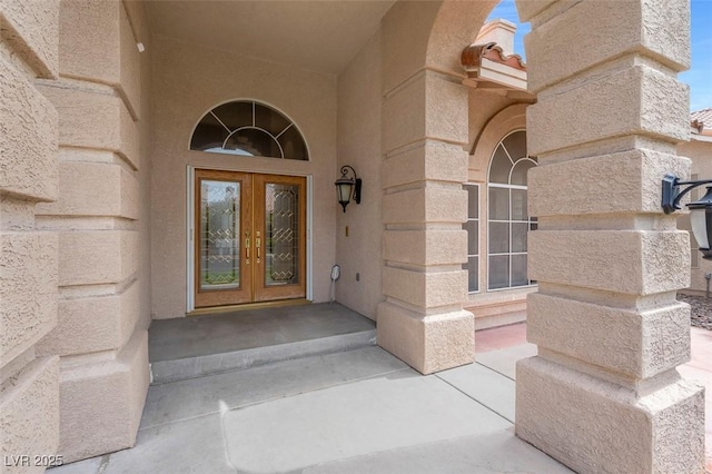 1312 Fragrant Spruce Ave, Las Vegas, NV 89123 - view of exterior entry featuring french doors and stucco siding