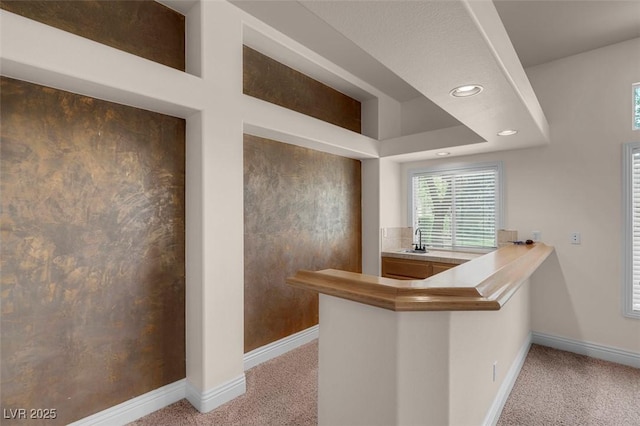 1312 Fragrant Spruce Ave, Las Vegas, NV 89123 - bar area with a sink, light colored carpet, recessed lighting, and baseboards