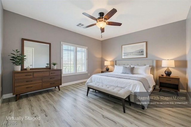 5931 Allanche Ave, Las Vegas, NV 89141 - bedroom featuring wood finished floors and a ceiling fan
