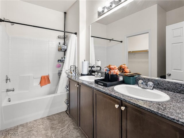 4563 Townwall St, Las Vegas, NV 89115 - full bath featuring shower / bath combo with shower curtain and double vanity