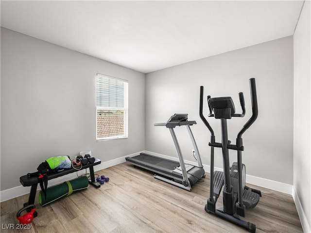 4563 Townwall St, Las Vegas, NV 89115 - exercise area with wood finished floors and baseboards