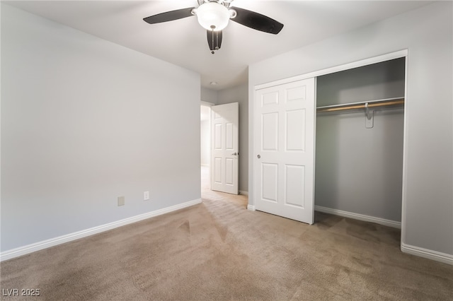 10917 Mount Pendleton St, Las Vegas, NV 89179 - unfurnished bedroom with carpet, a closet, baseboards, and a ceiling fan