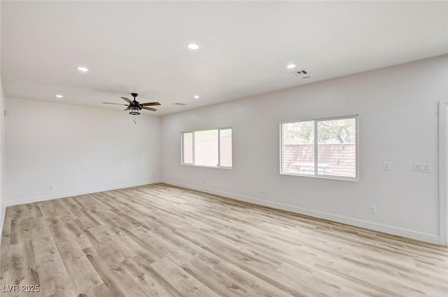 7372 S Palo Real Ct, Las Vegas, NV 89179 - unfurnished room with recessed lighting, light wood-style floors, and ceiling fan