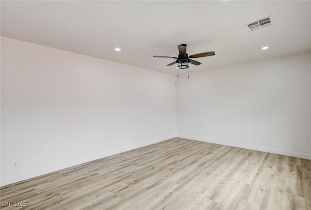 7372 S Palo Real Ct, Las Vegas, NV 89179 - unfurnished room featuring ceiling fan, light wood finished floors, and recessed lighting
