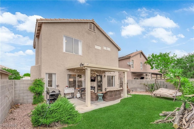 6108 Shallow Springs St, Las Vegas, NV 89130 - rear view of property with stucco siding and a patio
