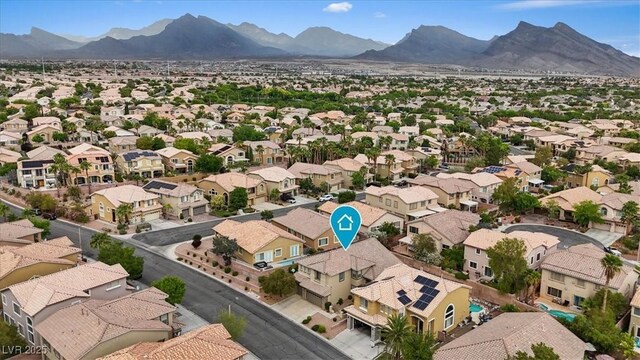 10680 Sapphire Vista Ave, Las Vegas, NV 89144 - aerial view of residential area featuring a mountainous background