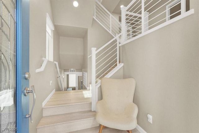 8060 Haywood Estate Ave, Las Vegas, NV 89113 - stairway with baseboards