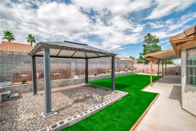 6508 Peppermill Dr, Las Vegas, NV 89146 - fenced backyard with a gazebo and a patio