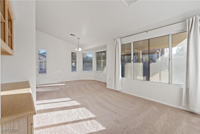9105 Marble Dr, Las Vegas, NV 89134 - unfurnished sunroom featuring healthy amount of natural light, a chandelier, and lofted ceiling
