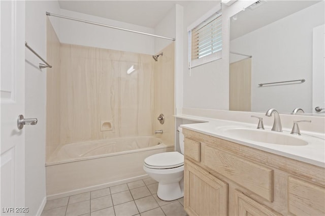 9105 Marble Dr, Las Vegas, NV 89134 - bathroom featuring tile patterned flooring, vanity, toilet, and washtub / shower combination