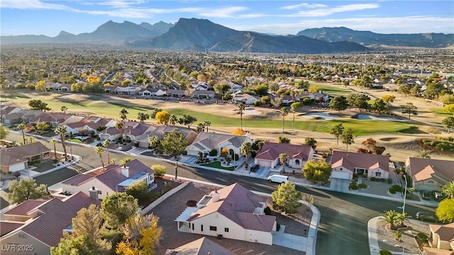 9105 Marble Dr, Las Vegas, NV 89134 - aerial perspective of suburban area with a mountainous background and a golf course