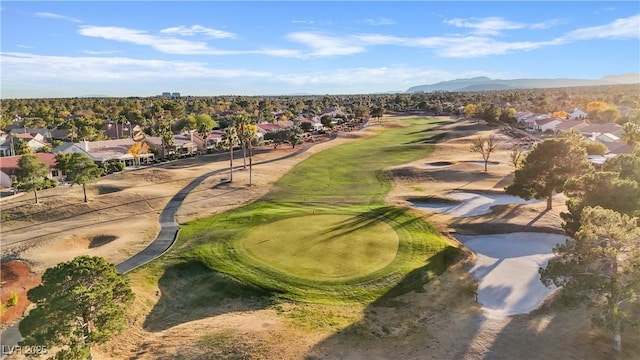 9105 Marble Dr, Las Vegas, NV 89134 - aerial overview of property's location with nearby suburban area, a golf course, and a mountain backdrop