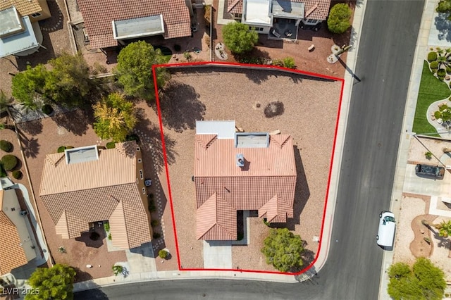 9105 Marble Dr, Las Vegas, NV 89134 - aerial view of property's location featuring property boundaries highlighted