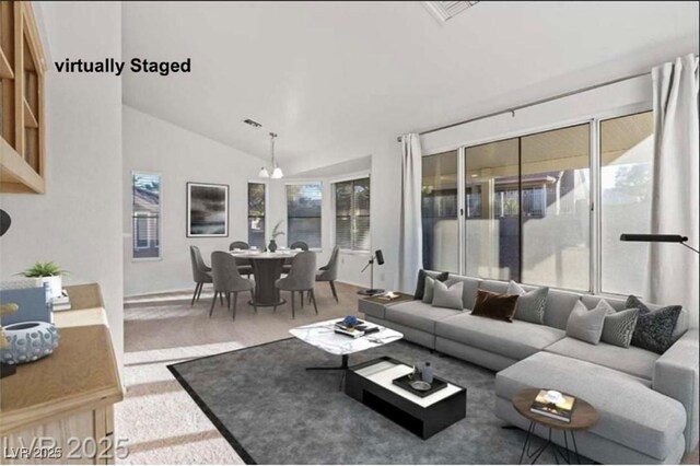 9105 Marble Dr, Las Vegas, NV 89134 - living area with lofted ceiling