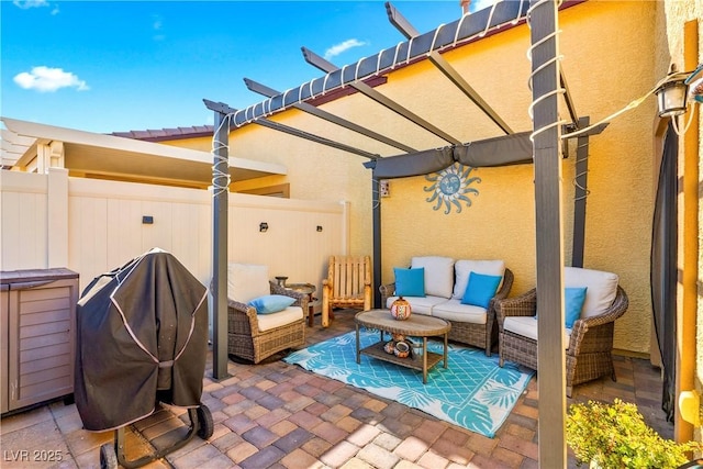 2225 Chandler Ranch Pl, Laughlin, NV 89029 - view of patio with outdoor lounge area and a pergola