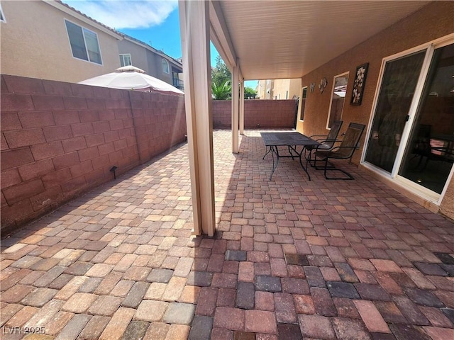 6729 Flamenco Ct, Las Vegas, NV 89139 - fenced backyard featuring a patio area and outdoor dining space