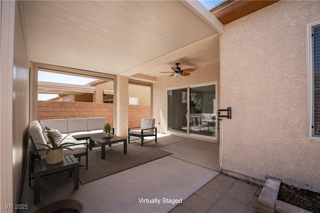 2708 Cheer Pheasant Ave, North Las Vegas, NV 89084 - view of patio with an outdoor living space and ceiling fan