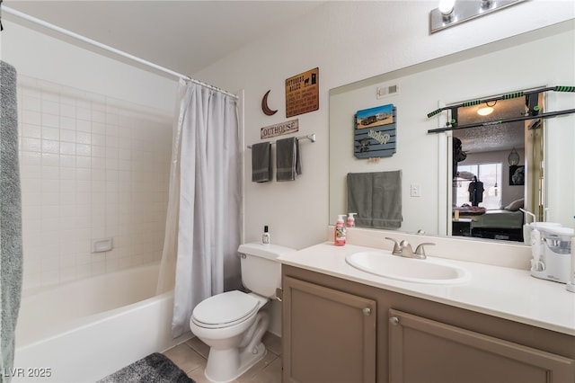 1575 W Warm Springs Rd Unit 2822, Henderson, NV 89014 - full bathroom with toilet, shower / tub combo, vanity, and tile patterned floors