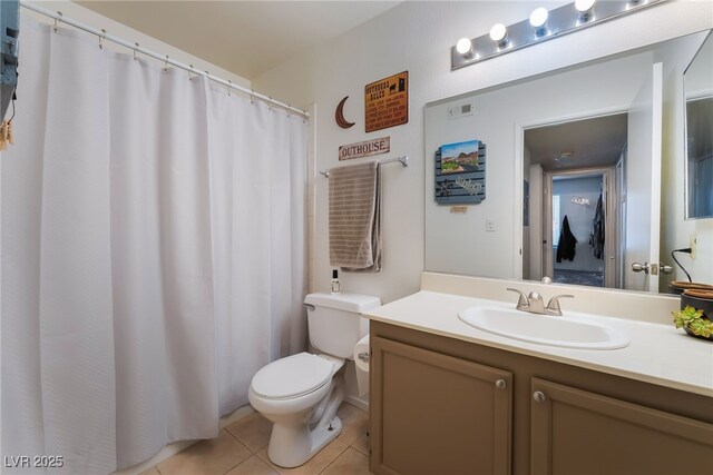 1575 W Warm Springs Rd Unit 2822, Henderson, NV 89014 - full bathroom with toilet, tile patterned flooring, vanity, and a shower with curtain