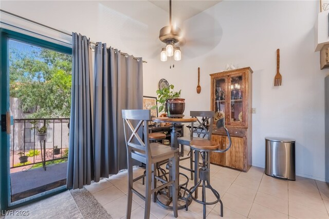 1575 W Warm Springs Rd Unit 2822, Henderson, NV 89014 - dining room with a ceiling fan and light tile patterned flooring