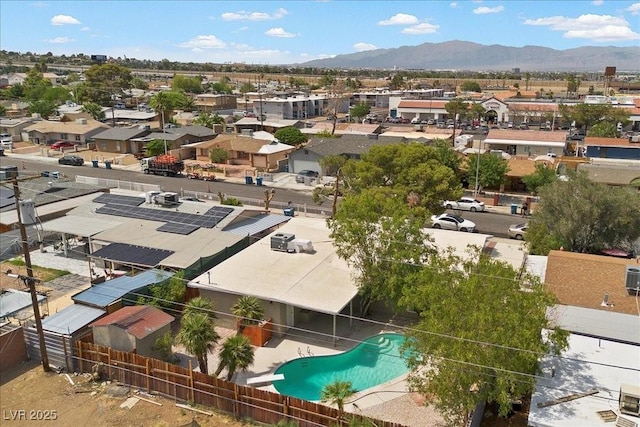 2408 Berkley Ave, Las Vegas, NV 89101 - aerial view of residential area with mountains and a pool area