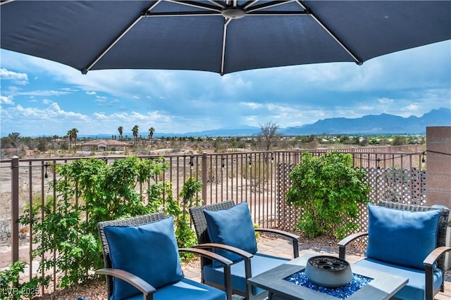 7029 Bocaire Dr, Las Vegas, NV 89131 - balcony featuring a sunroom and a mountain view