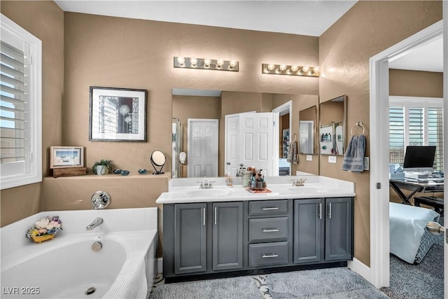7029 Bocaire Dr, Las Vegas, NV 89131 - full bathroom with double vanity and a bath