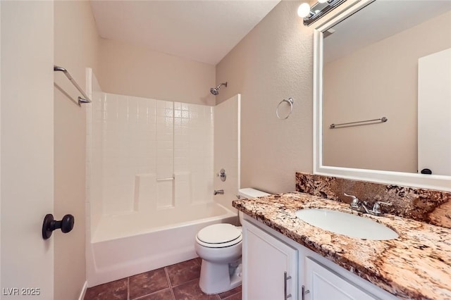 7382 Elbridge Way, Las Vegas, NV 89113 - full bath featuring vanity, toilet, shower / bath combination, and tile patterned flooring