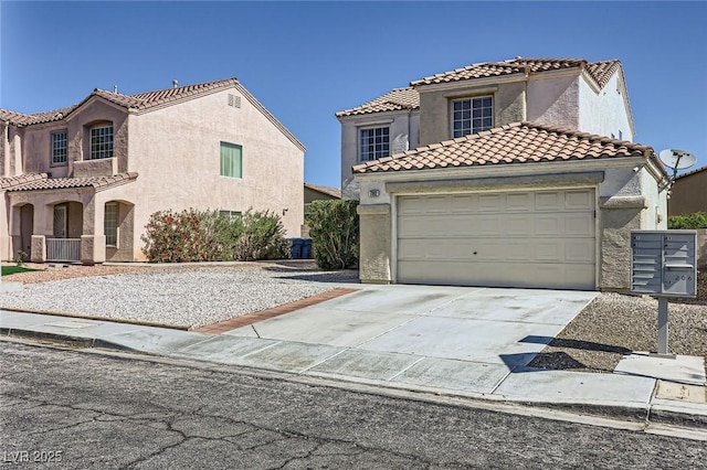 7382 Elbridge Way, Las Vegas, NV 89113 - mediterranean / spanish-style home with a tiled roof, stucco siding, driveway, and a garage