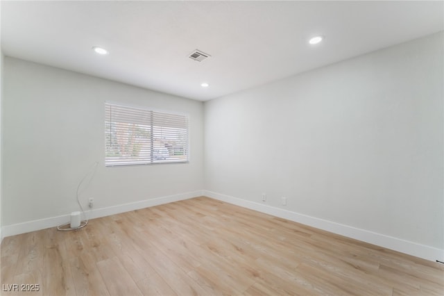 3409 El Cortez Ave, Las Vegas, NV 89102 - spare room featuring baseboards, light wood finished floors, and recessed lighting