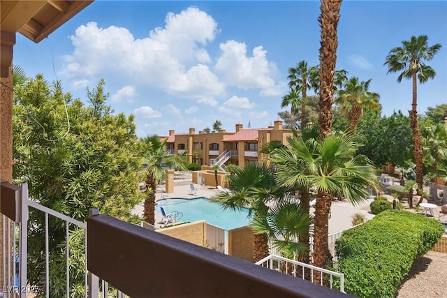 5166 S Jones Blvd Unit 205, Las Vegas, NV 89118 - balcony featuring view of pool